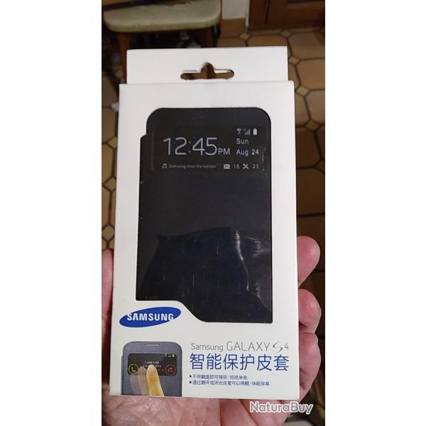 Coque Etui Samsung Flip S View Cover, Couleur: Noir, Modele: S View Cover, Smartphone: Galaxy S4 i9