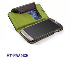 Coque Case Element Case Soft-Tec Wallet Samsung, Couleur: Cuir Noir / Vert, Smartphone: Galaxy S4 i