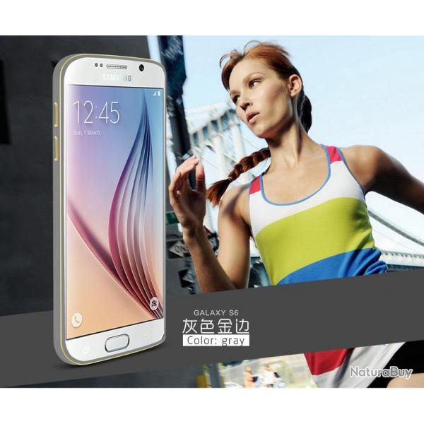 LOVE MEI Coque Bumper Aluminium Ultra Leger pour iPhone Samsung, Couleur: Argent Silver 7, Smartpho