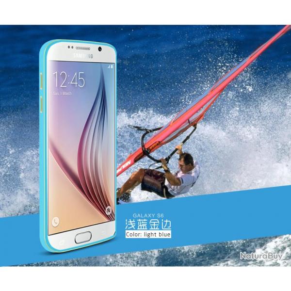 LOVE MEI Coque Bumper Aluminium Ultra Leger pour iPhone Samsung, Couleur: Bleu Blue 1, Smartphone: