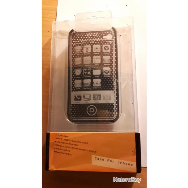 Coque Bumper pour iPhone 4 / 4S, Couleur: Noir, Modele: Perforee