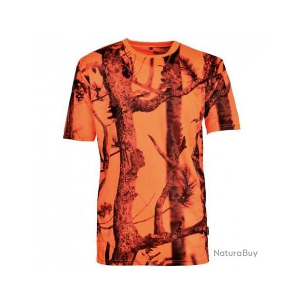 Tee shirt de Chasse Fluo Percussion Orange