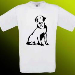 Tee-shirt Blanc, Beige ou Noir avec impression Labrador