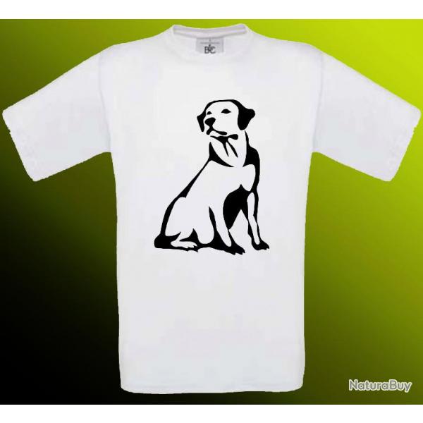 Tee-shirt Blanc, Beige ou Noir avec impression Labrador