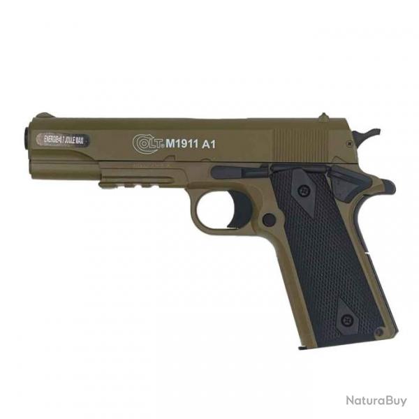 Rplique airsoft Colt M1911-A1 HPA spring Cybergun - Mtal TAN