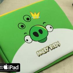 ANGRY BIRDS Housse Sacoche iPad & Tablette 10", Couleur: Vert king Pig