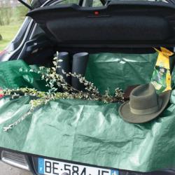 Bâche de Protection de Coffre avec Rabat polyéthylène 116x96x42cm