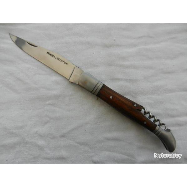 couteau de poche Pradel Evolution avec tire bouchon manche bois palissandre