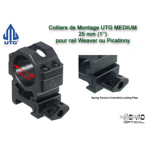 Anneaux de montage UTG Medium  - 25 mm pour rail de 21 mm