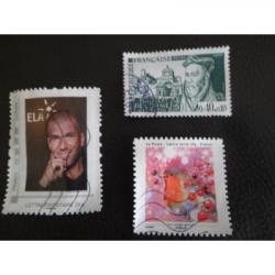 Lot de 3 superbes timbres Français pour collection ZIDANE, Rouge Gorge, Delorme