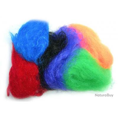Un grand sachet de dubbing Antron pour montage de mouche en 6 couleurs