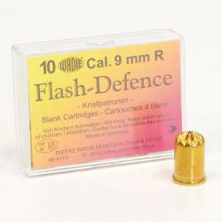 Boîte de 10 munitions Flash Défense avec sûreté manuelle 9mm
