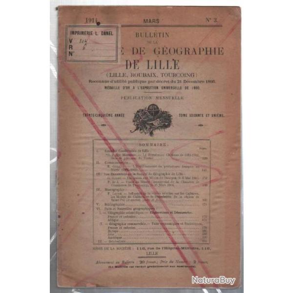 bulletin de la socit gographique de lille roubaix tourcoing mars 1914 n3
