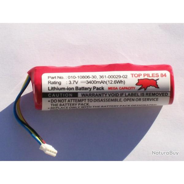 Batteries ROUGE du SANGLIER ROUGE MEGA CAPACITE 3400mAh pour colliers garmin DC50/T5/TT10/TT15