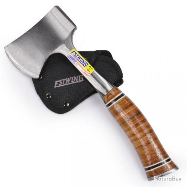 Hache Tomahawk Estwing Sportsmans Axe Acier Forg Manche Cuir Etui Nylon Made USA ES14A