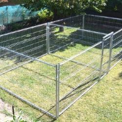 Chenil double 2x50 m² renfocé chenil XXL enclos chien parc chien cage chien chenil GALVANISE