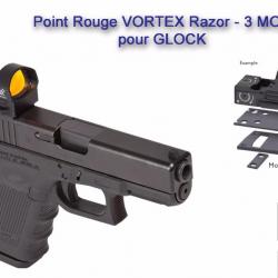 Point Rouge VORTEX Razor - 3 MOA - Pour Glock