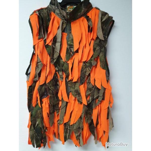 Gilet QUEYRAS ( Camo Forest et orange fluo)