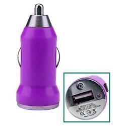 Chargeur USB Allume Cigare 1A pour iPhone Samsung Android GPS MP3, Couleur: Violet