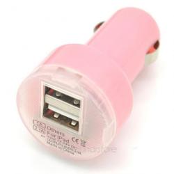 Double chargeur USB Voiture Allume Cigare pour iPhone iPad Tablettes Samsung Sony GPS, Couleur: Ros