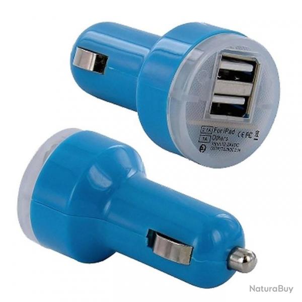 Double chargeur USB Voiture Allume Cigare pour iPhone iPad Tablettes Samsung Sony GPS, Couleur: Tur