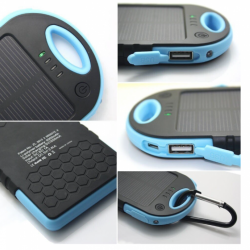 Chargeur Solaire Batterie 5000 mAh 2 USB 2A Etanche Anti Choc pour iPhone iPad Samsung Android, Cou