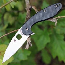 Couteau Spyderco Sliverax Compression Lock Manche Carbon Fiber/G-10 Lame Acier CPM-S30V SC228CFP