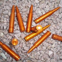 223 / 5.56 FACTICES EN ALUMINIUM lot de 100
