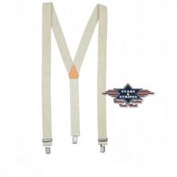 Bretelles Western avec clip beige