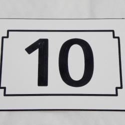 pancarte numéro de rue personnalisée plaque pvc format 100 x 150 mm fond BANC