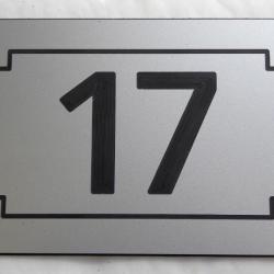 pancarte numéro de rue personnalisée plaque pvc format 100 x 150 mm fond ARGENT