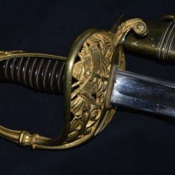 SABRE D'OFFICIER INFANTERIE DE MARINE Mle 1856 CHATELLERAULT 1877-FRENCH NAVY OFFICER SABER M.1856