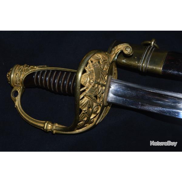 SABRE D'OFFICIER INFANTERIE DE MARINE Mle 1856 CHATELLERAULT 1877-FRENCH NAVY OFFICER SABER M.1856