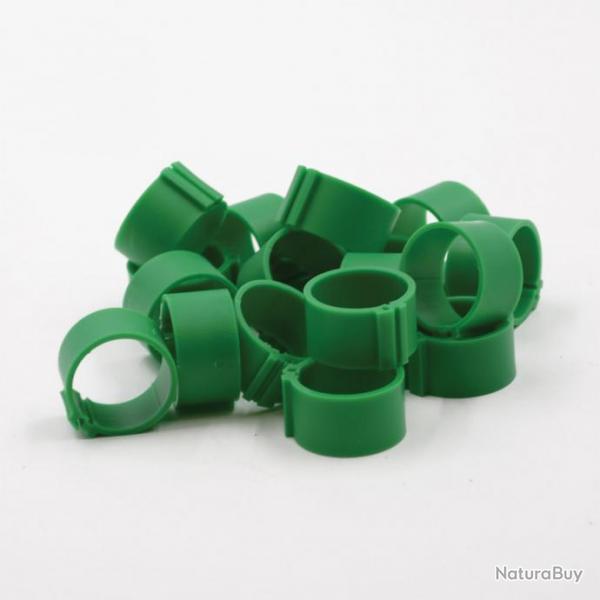 Bagues  clip 18mm (50) vert fonc (Taille 7)