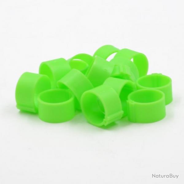 Bagues  clip 18mm (50) vert fluo (Taille 8)