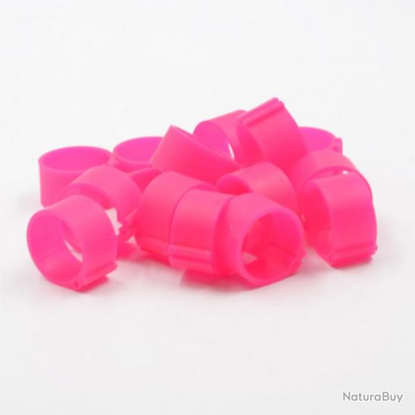 Bague  clip 20mm (50) rose fluo (Taille 5)