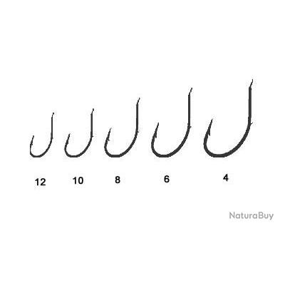 HAMECON TRUITE MUSTAD 10015NP-BN - PAR 10 Noir N°12 10 Nickelé