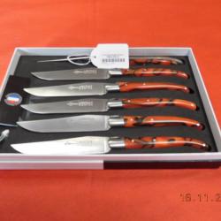 6 couteaux de table manche rouge , laguiole G.DAVID, réf 4597