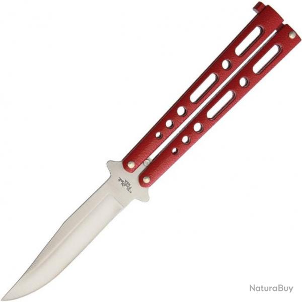 Couteau Papillon Balisong Butterfly BenchMark Red Lame Acier Inox Manche Aluminium Made USA BM009