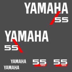 1 kit stickers YAMAHA 55cv serie 4 pour capot moteur hors bord bateau autocollants decals
