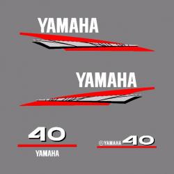 1 kit stickers YAMAHA 40cv serie 6 pour capot moteur hors bird bateau autocollants decals
