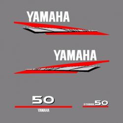1 kit stickers YAMAHA 50cv serie 6 pour capot moteur hors bird bateau autocollants decals