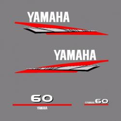 1 kit stickers YAMAHA 60cv serie 6 pour capot moteur hors bird bateau autocollants decals