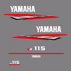 1 kit stickers YAMAHA 115cv V4 serie 6 pour capot moteur hors bird bateau autocollants decals