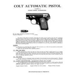 Colt 25 Automatic pistol  manuel pdf 6.35