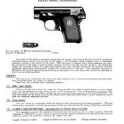 Colt 25 Automatic pistol  manuel pdf 6.35