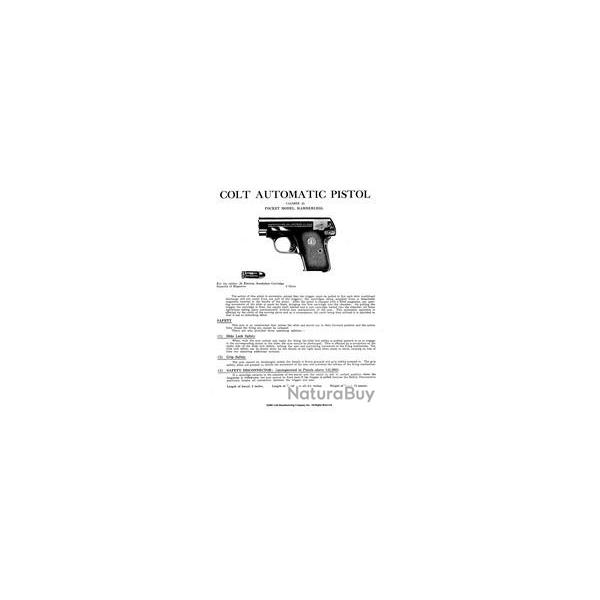 Colt 25 Automatic pistol  manuel pdf 6.35