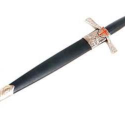 Dague Templière lame droite avec fourreau de 37 cm
