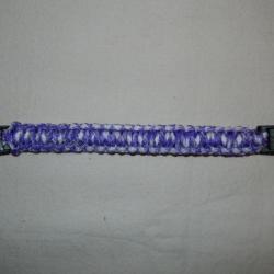 Bracelet paracorde 24cm - violet blanc
