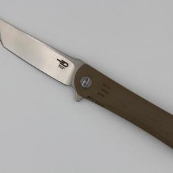 Couteau Bestech Knives Tanto Kendo Lame Acier D2 Manche Tan G-10 Linerlock BTKG06C1